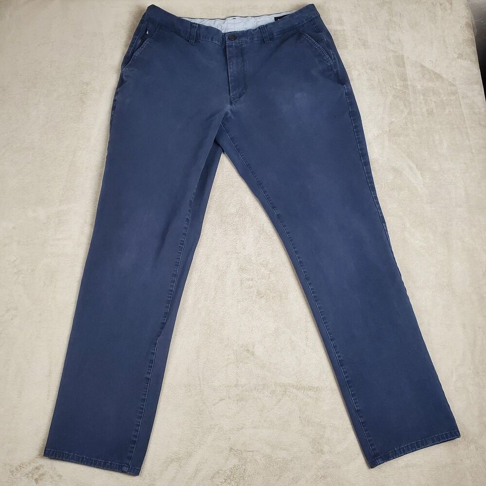 Bonobos Pants Mens 36x32 Blue Athletic Fit Stretch Chino Cotton Spandex Casual